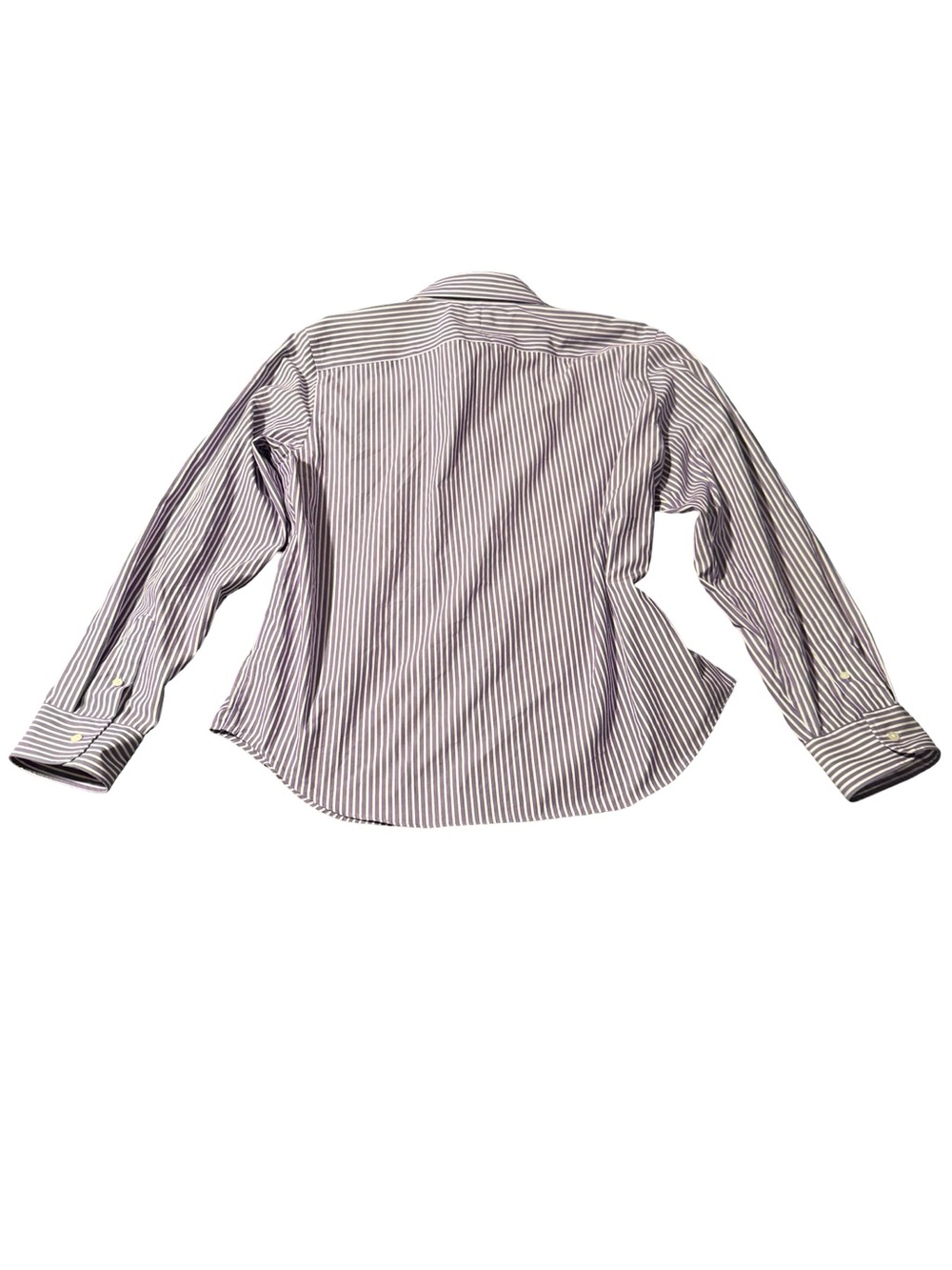 Lauren Ralph Lauren Women's XL/TG Purple/White Striped Cotton Button-Up Shirt - Picture 5 of 7